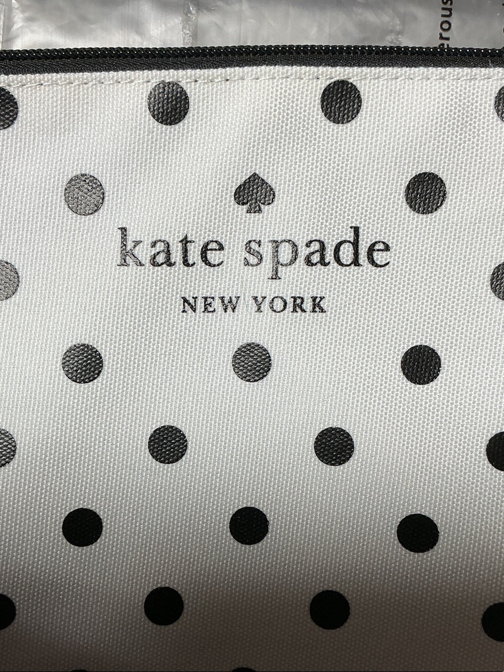 Kate spade White and Black Polka Dot Cosmetic Pouch - Picture 2 of 4